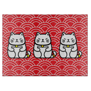 Japanische Glückskatze oder Maneki-Neko Schneidebrett