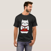 Japanische Glückskatze oder Maneki-Neko T-Shirt (Vorne ganz)