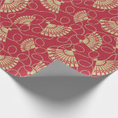 Japanische Goldfans in Rot Geschenkpapier (Ecke)