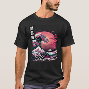 Japanische Great Wave Kanagawa Retrowave Style 3 T-Shirt