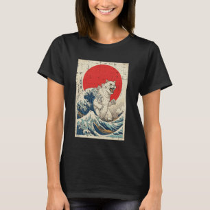 Japanische Great Wave Katze Monster Catzilla Kunst T-Shirt