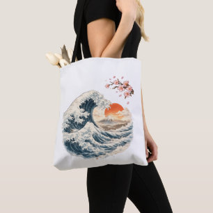 Japanische Great Wave Kirschblüten-Tasche Tasche