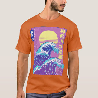 Japanische Great Wave Retrowave-Synthwave T-Shirt