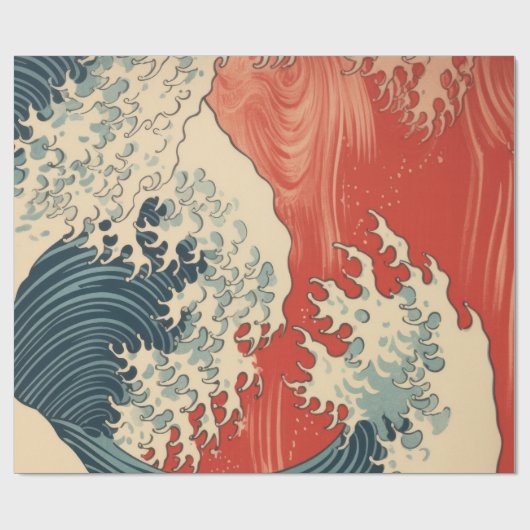 JAPANISCHE GROßE WELLE GESCHENKpapier (Flach)