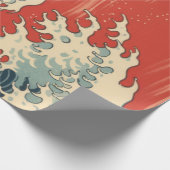 JAPANISCHE GROßE WELLE GESCHENKpapier (Ecke)