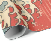 JAPANISCHE GROßE WELLE GESCHENKpapier (Rolleneckpunkt)