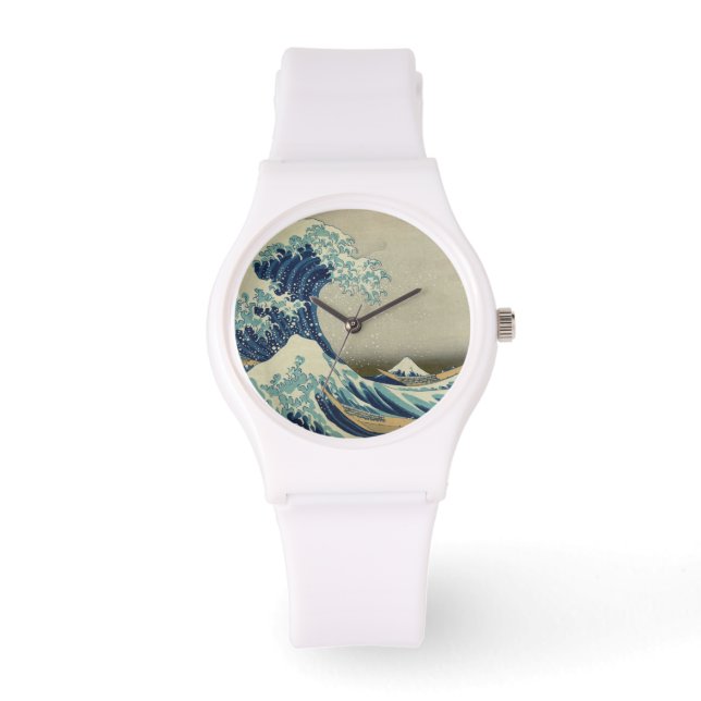 Japanische Große Welle vor Kanagawa von Hokusai Armbanduhr (Vorderseite)