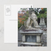 Japanische Guardian Lion Temple Statue Postcard Postkarte (Vorne/Hinten)