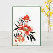 Japanische Haiku Art Grußkarte Karte (Gelbe Blume)