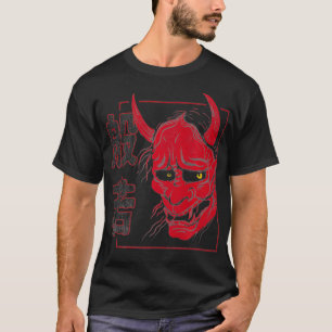 Japanische Hannya Mask Dämon oder oni ästhetisch T-Shirt