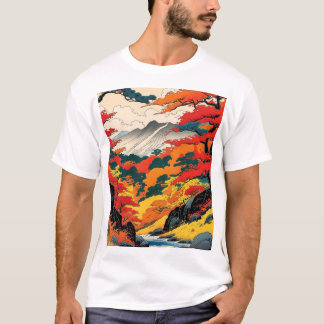 Japanische Herbst-Folien T-Shirt