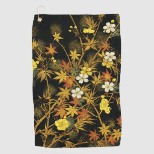 Japanische Herbstblätter Antique Botanical Golfhandtuch