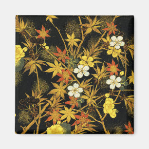 Japanische Herbstblätter Antique Botanical Magnet