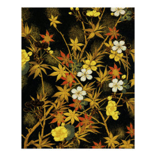 Japanische Herbstblätter Antique Botanical Poster