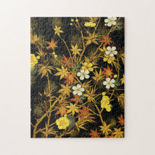 Japanische Herbstblätter Antique Botanical Puzzle