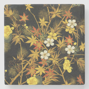 Japanische Herbstblätter Antique Botanical Steinuntersetzer