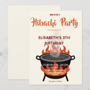 Japanische Hibachi-Abendparty Geburtstagseinladung Einladung