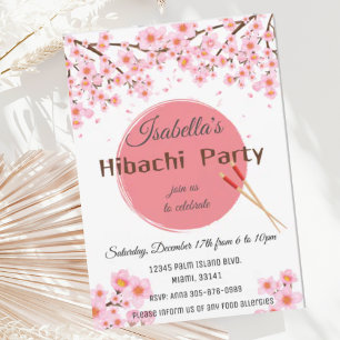Japanische Hibachi-Abendparty Geburtstagseinladung Einladung