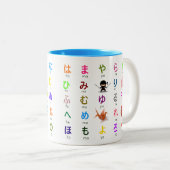 Japanische Hiragana-Tasse Zweifarbige Tasse (VorderseiteRechts)