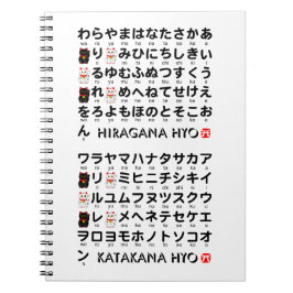 Japanische Hiragana- u. Katakanatabelle (Alphabet) Notizblock