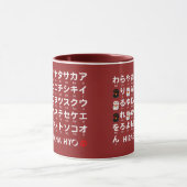 Japanische Hiragana- u. Katakanatabelle (Alphabet) Tasse (Zentrum)