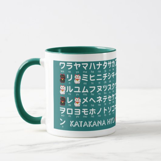 Japanische Hiragana- u. Katakanatabelle (Alphabet) Tasse (Links)