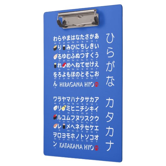 Japanische Hiragana- u. Katakanatabelle (Sushi) Klemmbrett (Links)