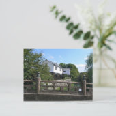 Japanische Holzbrücke Postkarte (Stehend Vorderseite)