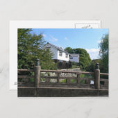 Japanische Holzbrücke Postkarte (Vorne/Hinten)