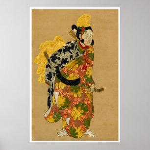Japanische Holzschnitt-Porträtkunst Japan Reise Poster