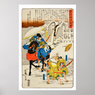 Japanische Holzschnittkunst Utagawa Hiroshige 1840 Poster