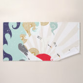 japanische Illustration Badehandtuch (Badehandtuch)