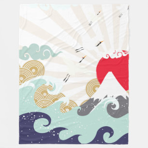 japanische Illustration Fleecedecke