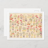 Japanische Illustration von gepolsterten Pflanze / Postkarte (Vorne/Hinten)