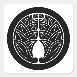 Japanische Ingwer umarmen im Kreis Quadratischer Aufkleber