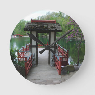Japanische Inspiration Runde Wanduhr