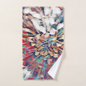 Japanische Inspirierte Blume Sketch Abstrakt  Badhandtuch Set (Handtuch)