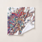 Japanische Inspirierte Blume Sketch Abstrakt Badhandtuch Set (Waschlappen)