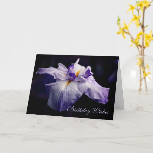 Japanische Iris Blume Beauty Birthday Karte (Gelbe Blume)