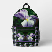 Japanische Iris-Blume entfaltet sich Personalisier Bedruckter Rucksack (Vorderseite)