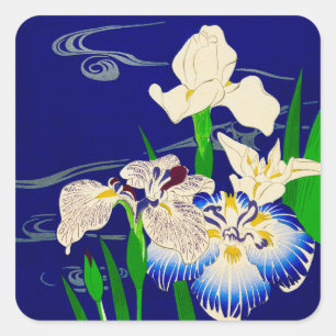 Japanische Iris Quadratischer Aufkleber