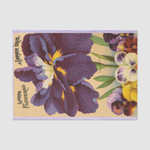Japanische Iris und Stiefmütterchen-Vintages Seidenpapier