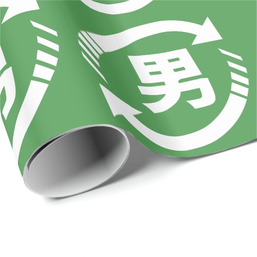 Japanische Jungs gerecycelt | Kanji Nihongo Geschenkpapier (Rolleneckpunkt)