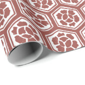 Japanische Kabuki-Blume-Muster - Rot Geschenkpapier (Rolleneckpunkt)