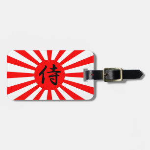Japanische Kaiserflagge mit Samurai-Kanji-Symbol Gepäckanhänger