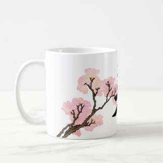 Japanische Kalligraphie "Bi" u. Kirschblüten Kaffeetasse