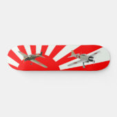 Japanische Kämpfer-Flugzeuge mit Flagge Skateboard (Horizontal)