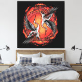 Japanische Kampfkran - Asiatische Kunst Leinwanddruck (Insitu (Schlafzimmer))
