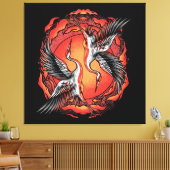 Japanische Kampfkran - Asiatische Kunst Leinwanddruck (Insitu (Wohnzimmer))