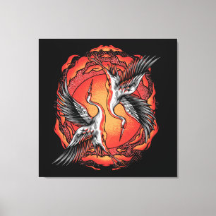 Japanische Kampfkran - Asiatische Kunst Leinwanddruck